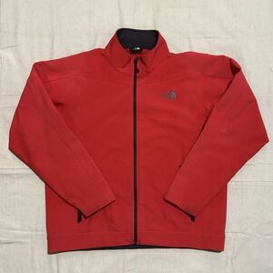The North Face Red Softshell Jacket Mens XL Full Zip Outdoor Fleece Lined